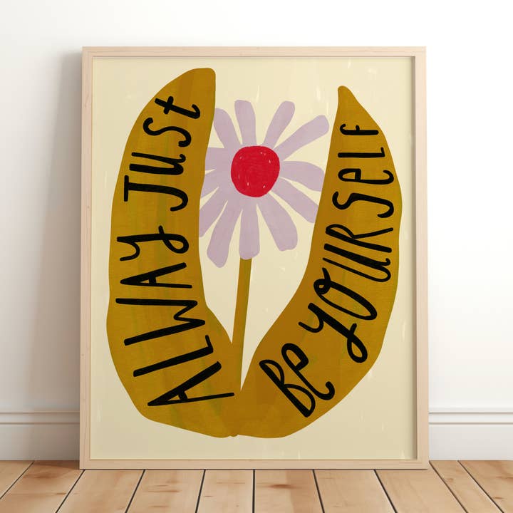 Altijd jezelf zijn bloemenprint, bloemen decor bloemen voor wholesale door Lara and Kin