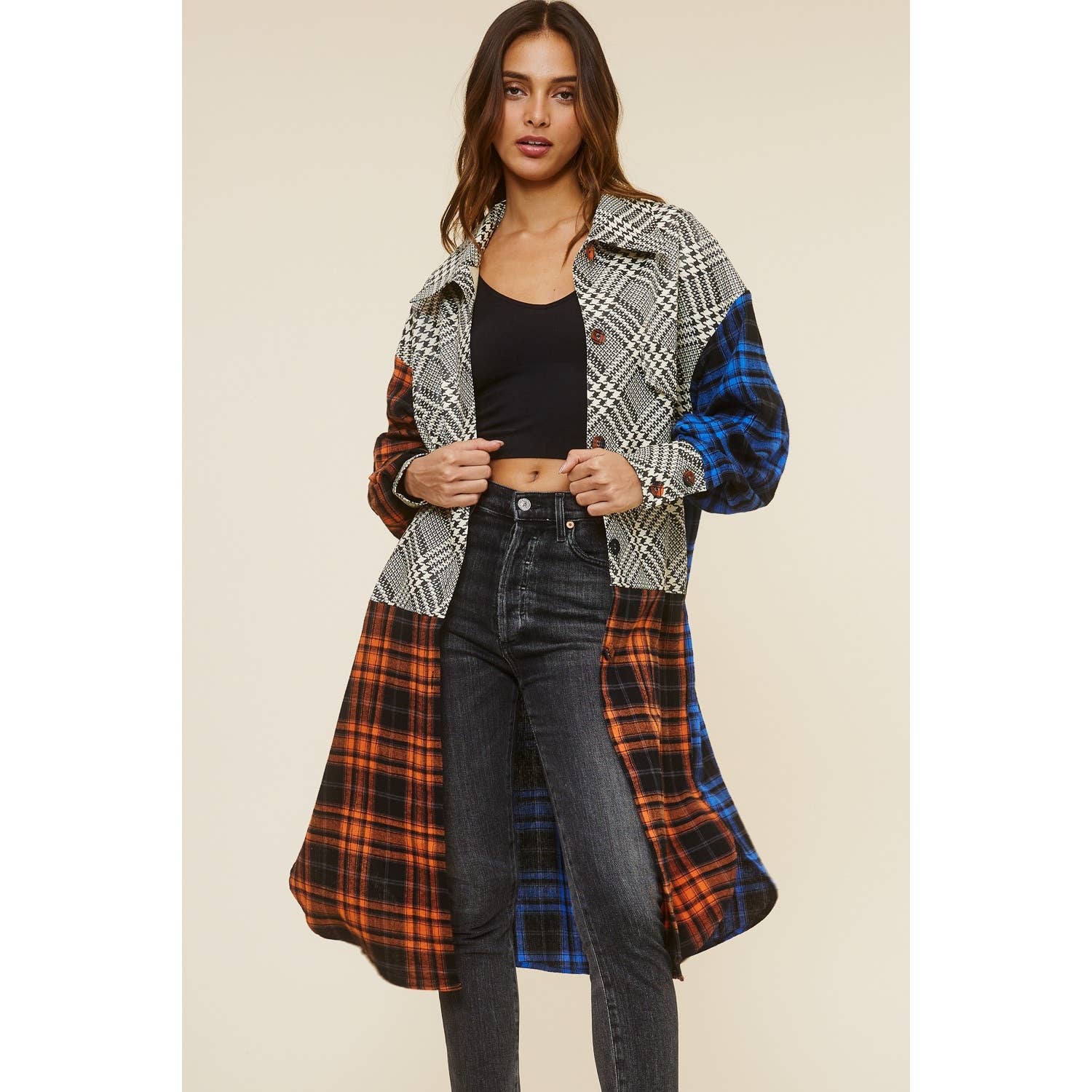 MULTI Giacca a quadri in tessuto misto in vendita all'ingrosso su Faire0