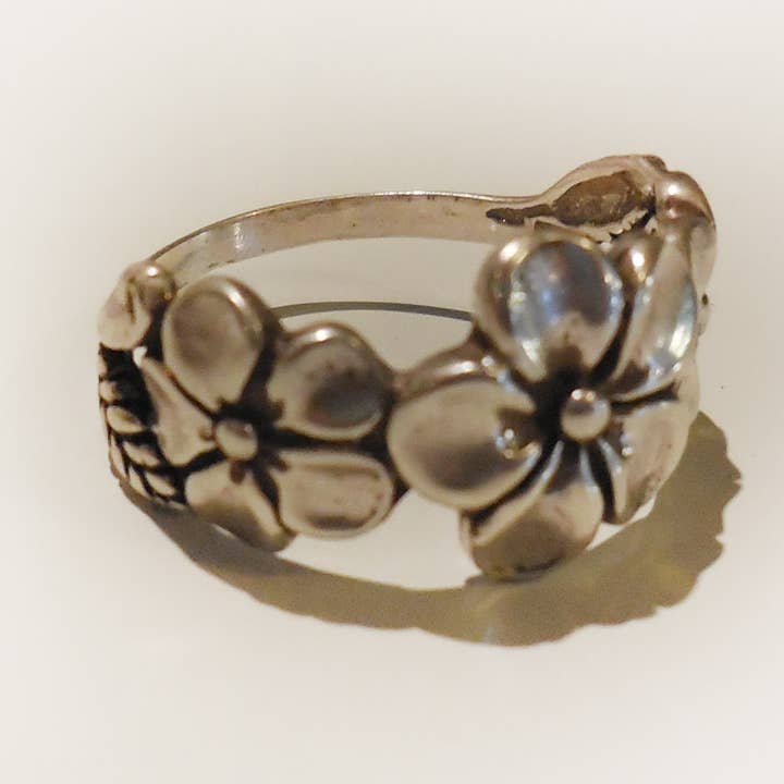 3 Plumeria Flower Ring for wholesale by Hi Octane | SilverBotanica