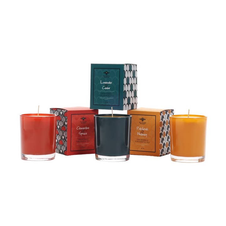 Glass Candles – Beeswax – Illuminate Collection – 3 Scents for wholesale by Big Dipper Wax Works