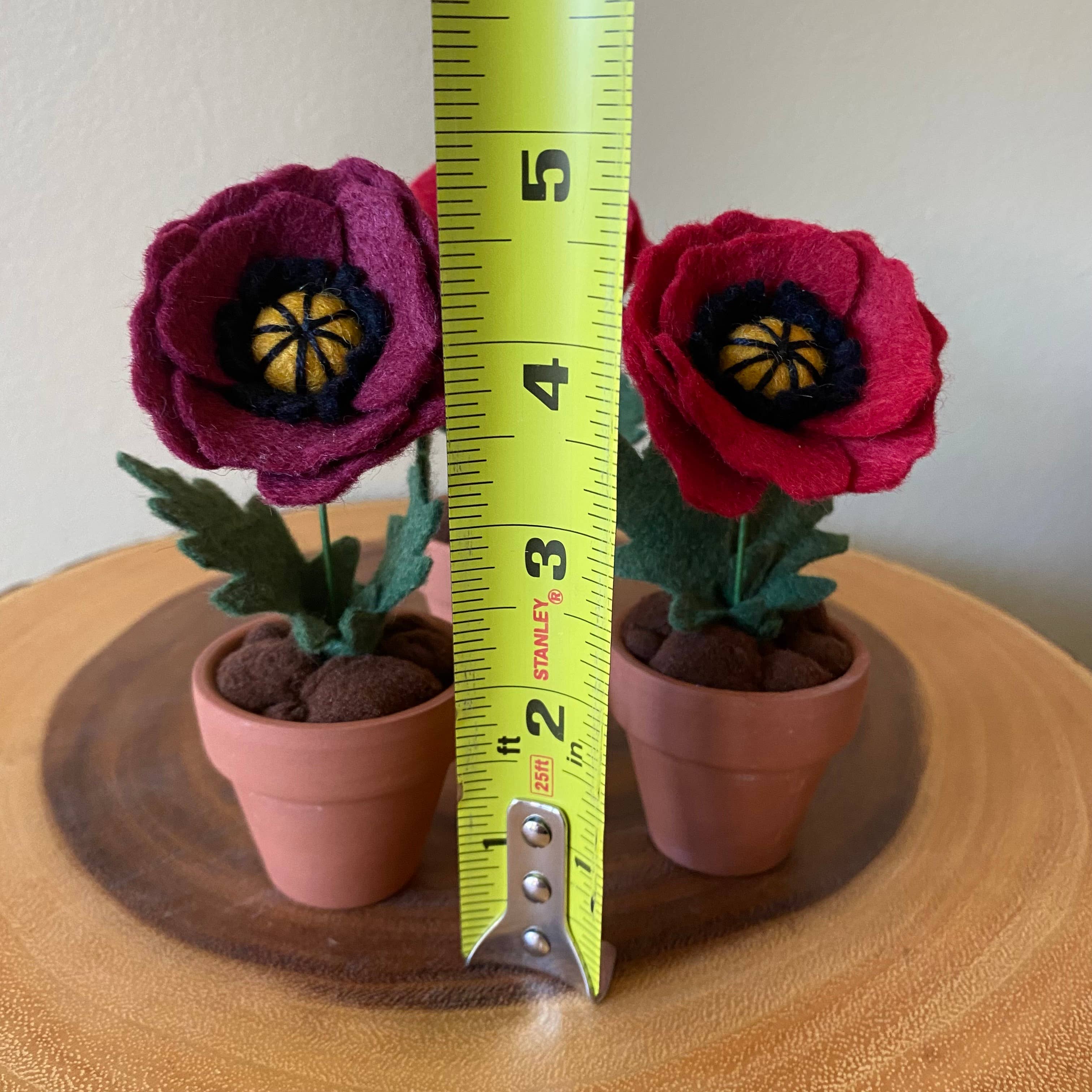 ForgetBKnot - Wholesale Artificial Flowers - Poppy Felt Forever Flower (August Birth Month Flower)7