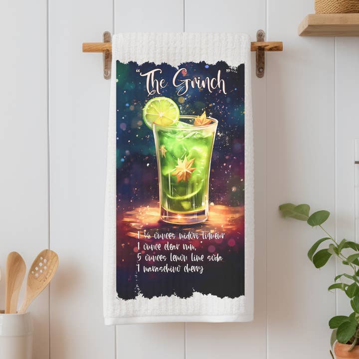 Das Grinch-Rezept Geschirrtuch für den Großhandel von JAC Wholesale