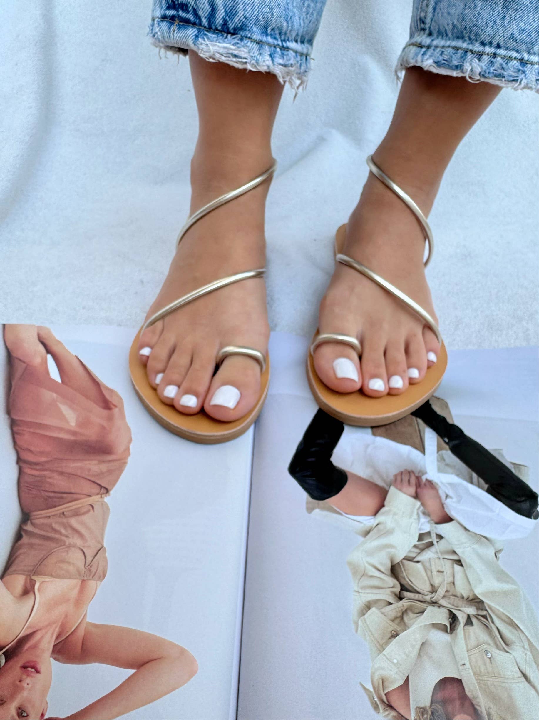 Christina Christi - Wholesale Sandals - Women's - Women Leather Sandals, Strappy Sandals, Gold Leather Sandals1