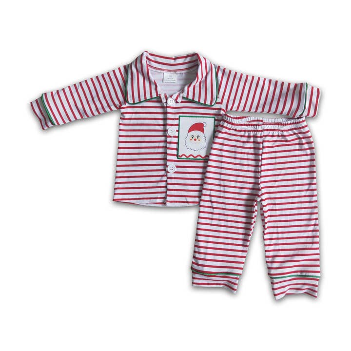 Santa applique boy Christmas sleep wear for wholesale by Yawoo Garments