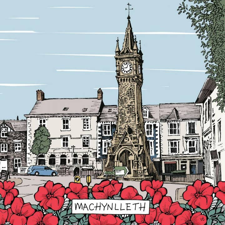 Milltir Sgwâr (Square Mile) Machynlleth Clock for wholesale by Alff a Bet Design