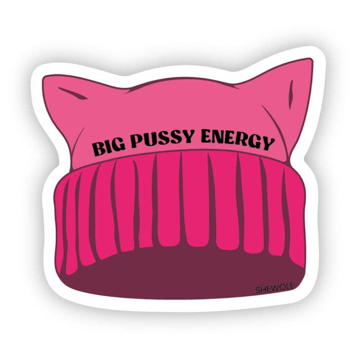 Sticker: Pink Pussy Hat / Snarky Women Rights Feminist Decal for wholesale by SHEWOLF Designs