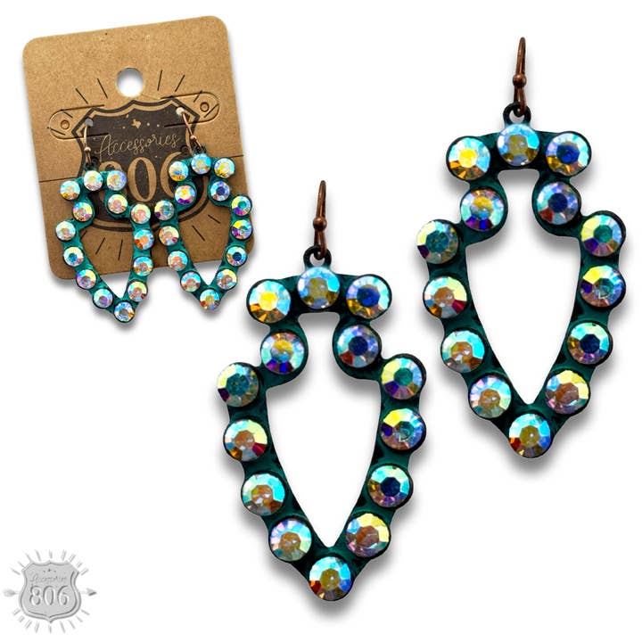 Pink Panache Brands - Wholesale Dangle Earrings - Rhinestone arrowhead earring - LC1