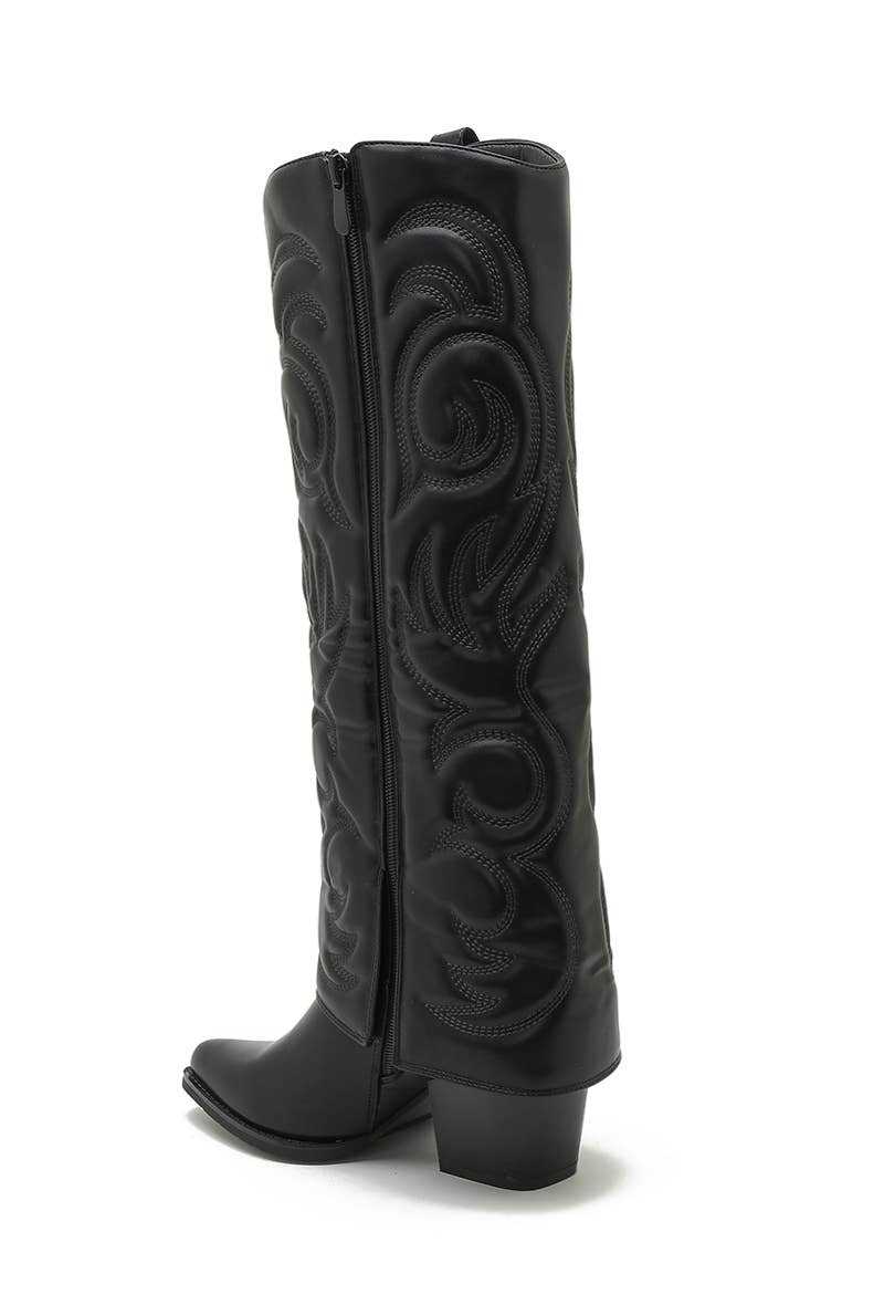 Joia Paris - Wholesale Boots - Women's - Santiag boot with heel, stitched pattern, and WZ-92 cuff2
