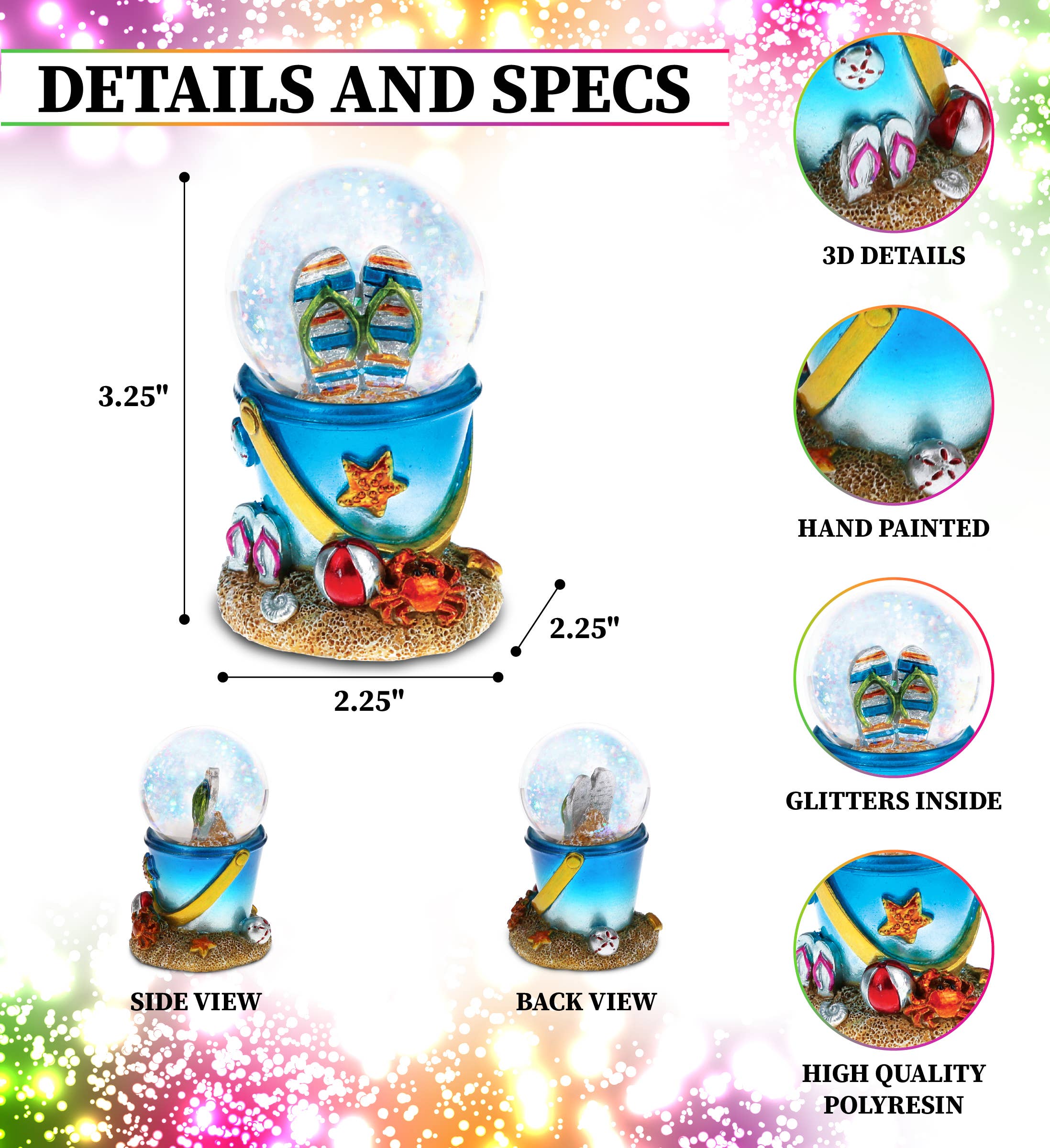 Cota Global - Venta al por mayor Bola de nieve - Niños y bebés - Snowglobe - Cubo de Playa Sandalias Frescas de Verano (45Mm)1