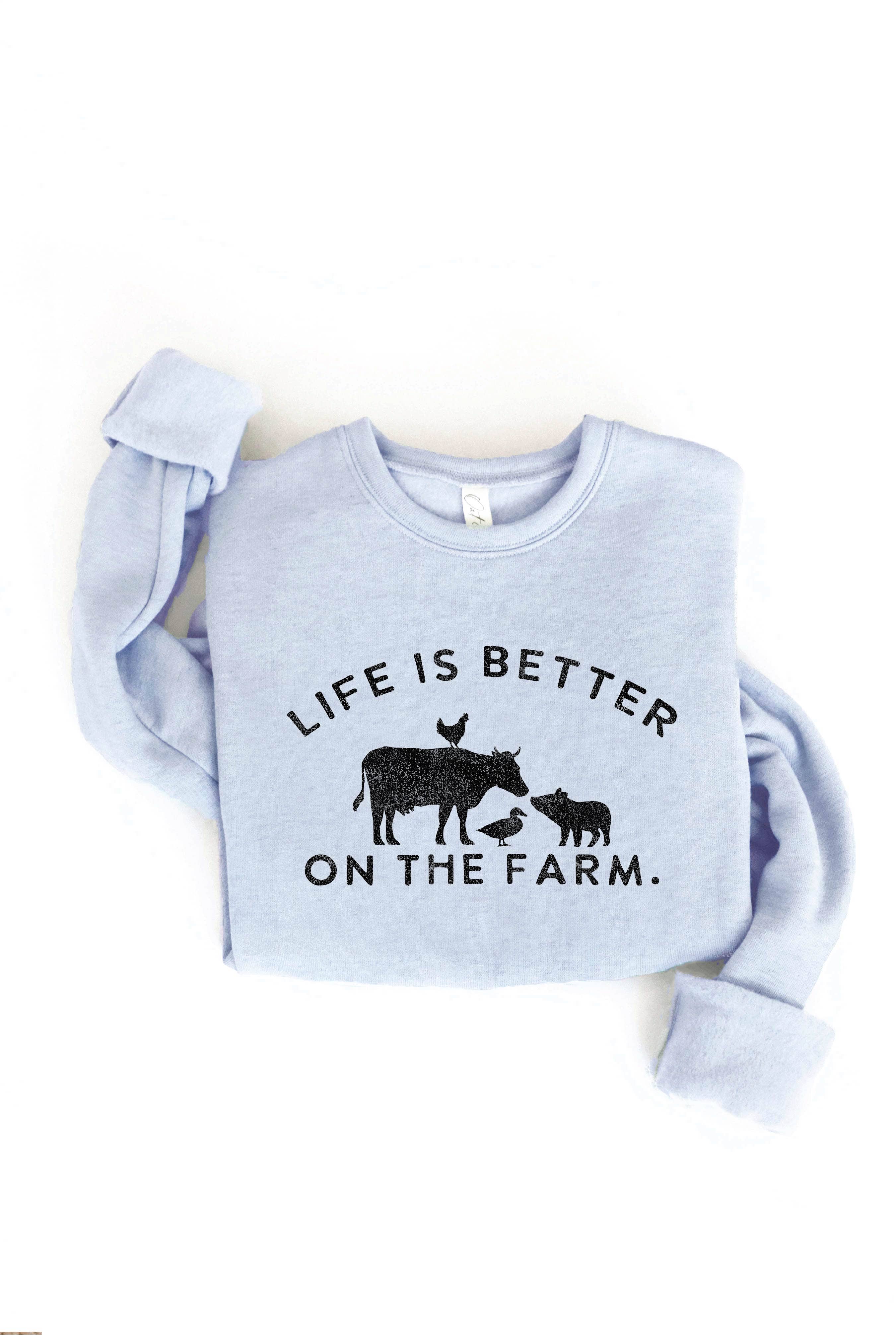 OAT COLLECTIVE - Wholesale Graphic Sweatshirt - Women's - LIFE IS BETTER ON THE FARM Graphic Sweatshirt8