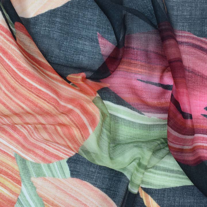 Dupatta Designs - Wholesale Scarf - Women's - Vasquez Fine Wool Floral Scarf4