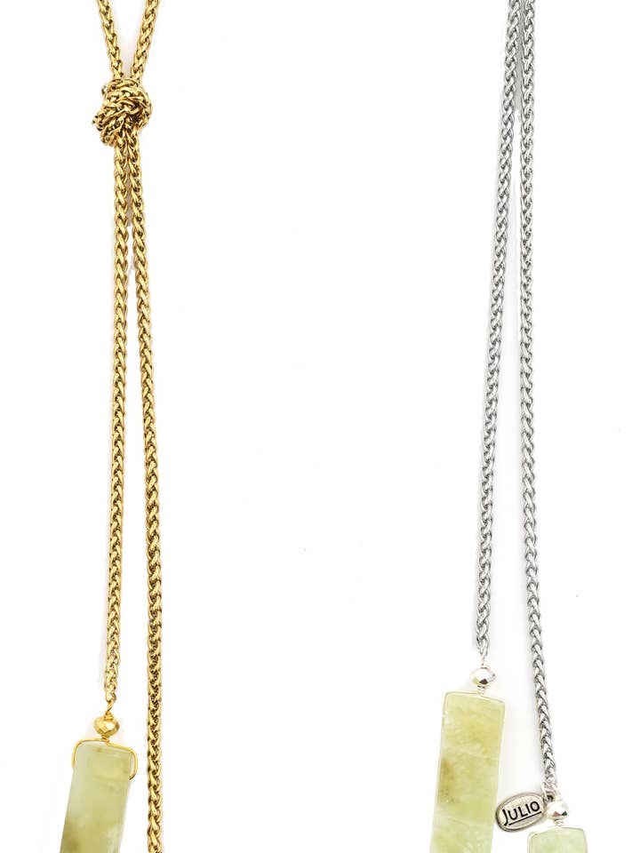 Estevan Lariat Necklace with Gemstone Spikes for wholesale by Julio Designs