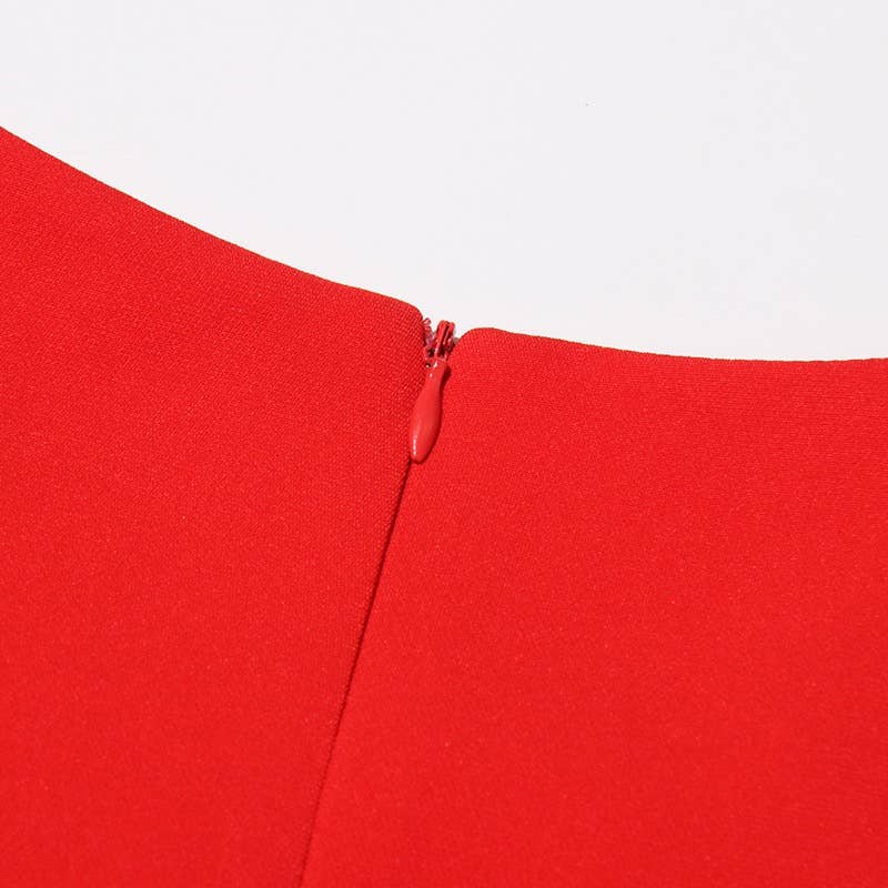 Red SY037 Elegant Floral Midi Skirt for wholesale on Faire13