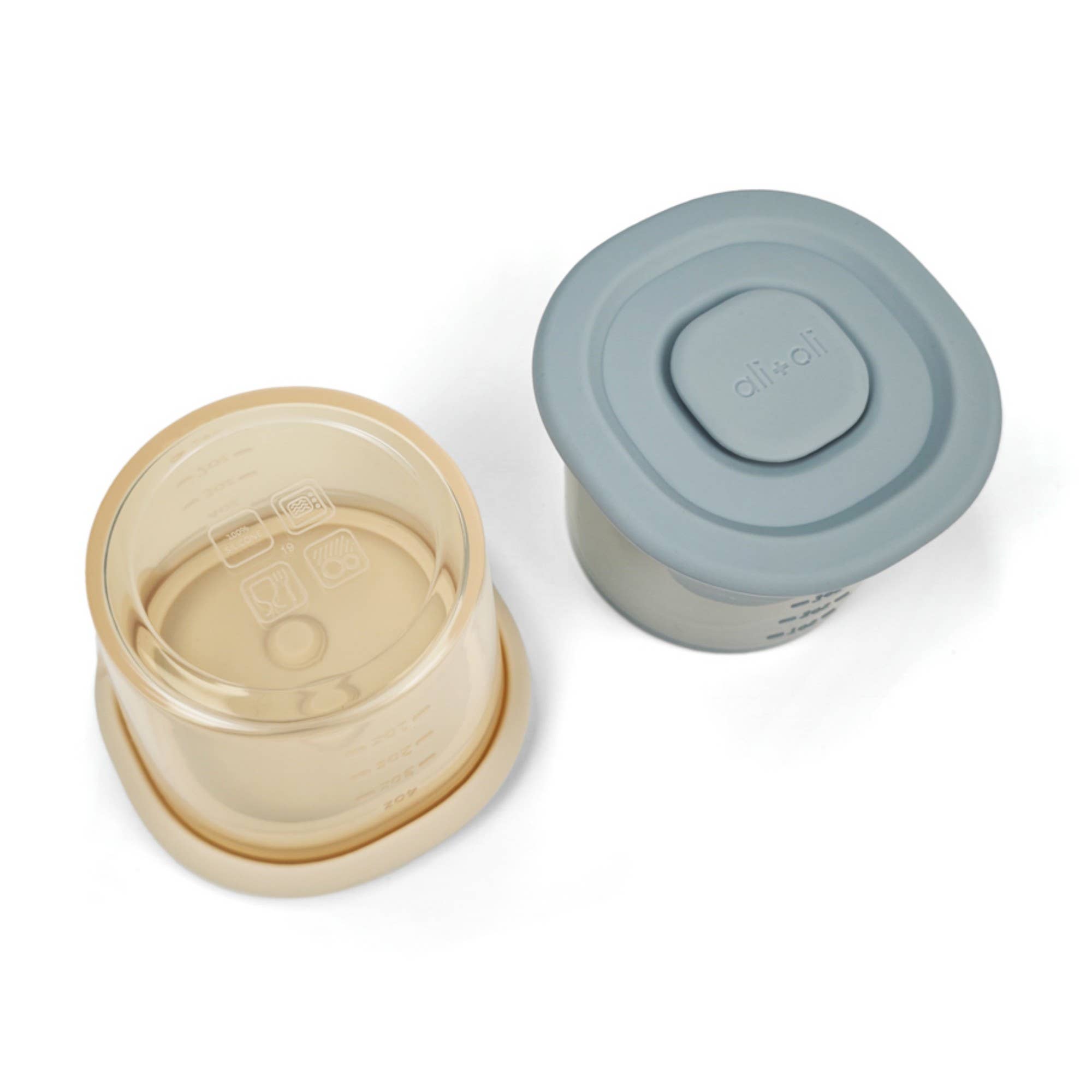 Ali+Oli - Wholesale Food Storage Container - Ali+Oli Silicone Food Containers (4oz) 2-pack (Sky-Khaki)6