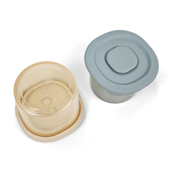 Ali+Oli - Wholesale Food Storage Container - Ali+Oli Silicone Food Containers (4oz) 2-pack (Sky-Khaki)6