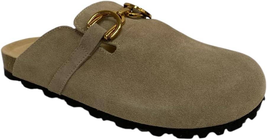 OOG - Wholesale Slippers - Women's - OS1819 Khaki OOG Damen Leder Hausschuhe Slipper Clogs1