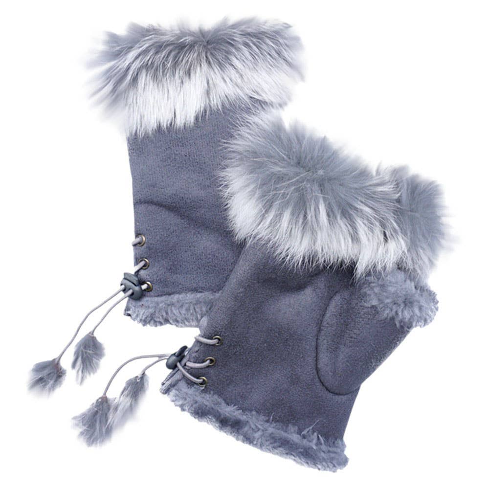 Sensibling Corp. - Wholesale Handschoenen - Dames - Tweegekleurde Vachtomrande Vingerloze Handschoenen8