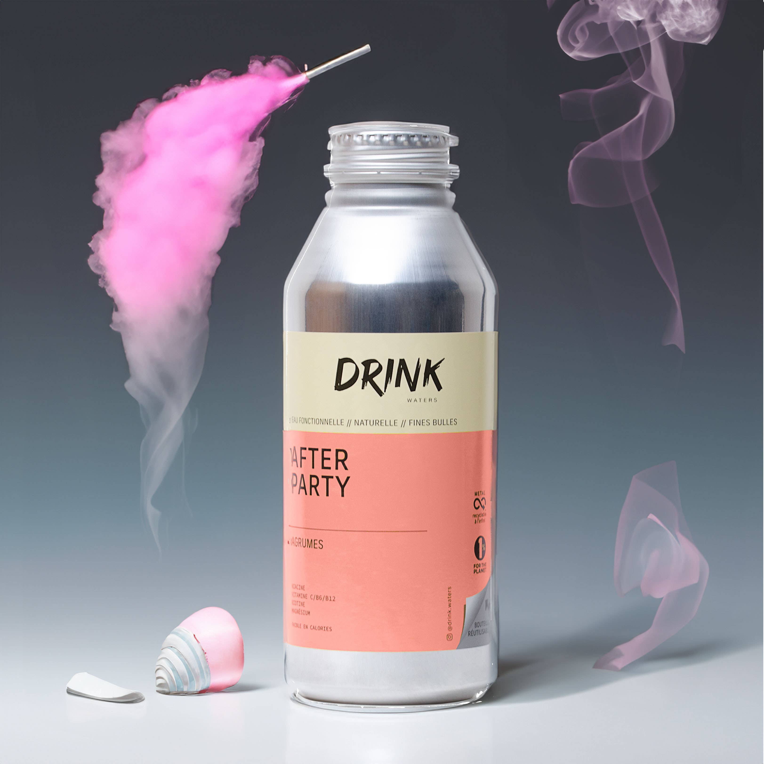 Drink Waters – wholesale Kolsyrat vatten – AFTER PARTY funktionellt kolsyrat vatten från Alperna Alumi5