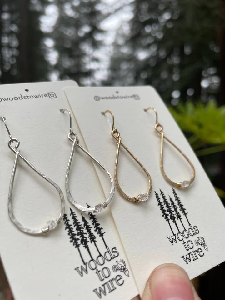 Créoles Ivy • Herkimer Diamond pour la vente par Woods to Wire