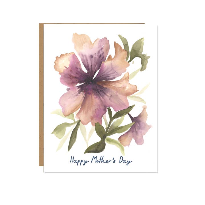 Watercolor Floral Mother's Day Greeting card for wholesale by Jessica Frasz Studio