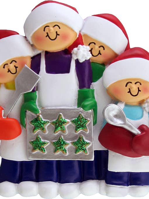 Family Baking Cookies: 4 People for wholesale by Ornament Central