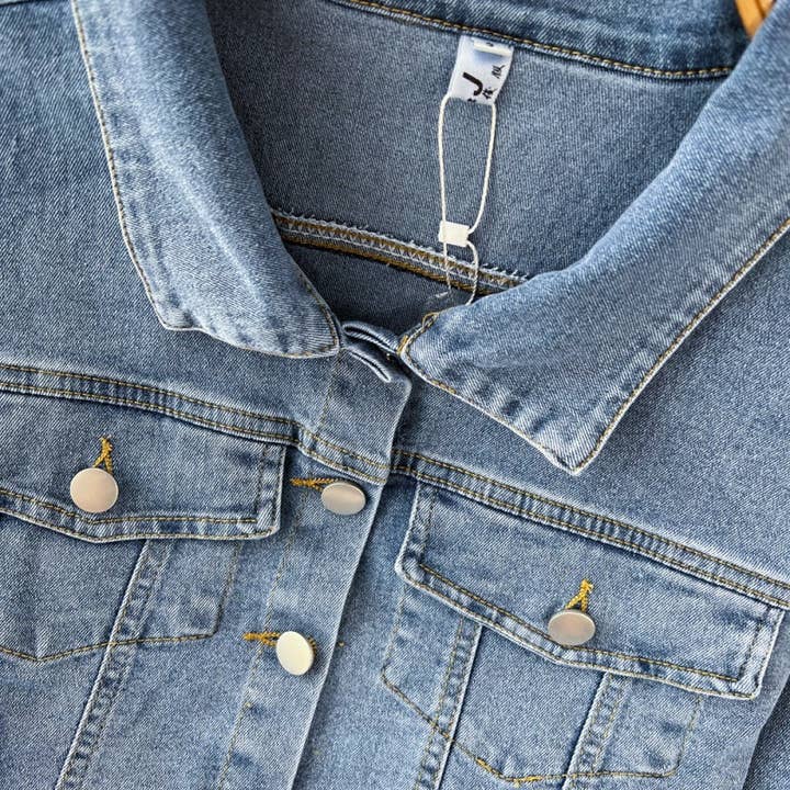 BLUE Cropped Denim Jacket and High-Rise Shorts Set for wholesale on Faire8