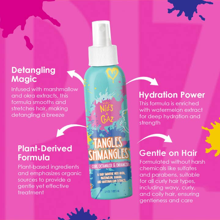 TANGLES SHMANGLES • Travel Size Detangler & Curl Enhancer for wholesale by Niles & Chaz Pizzazz!