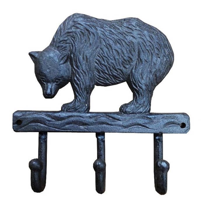 Bear 3 Hooks Rack Cast Iron for wholesale by NACH