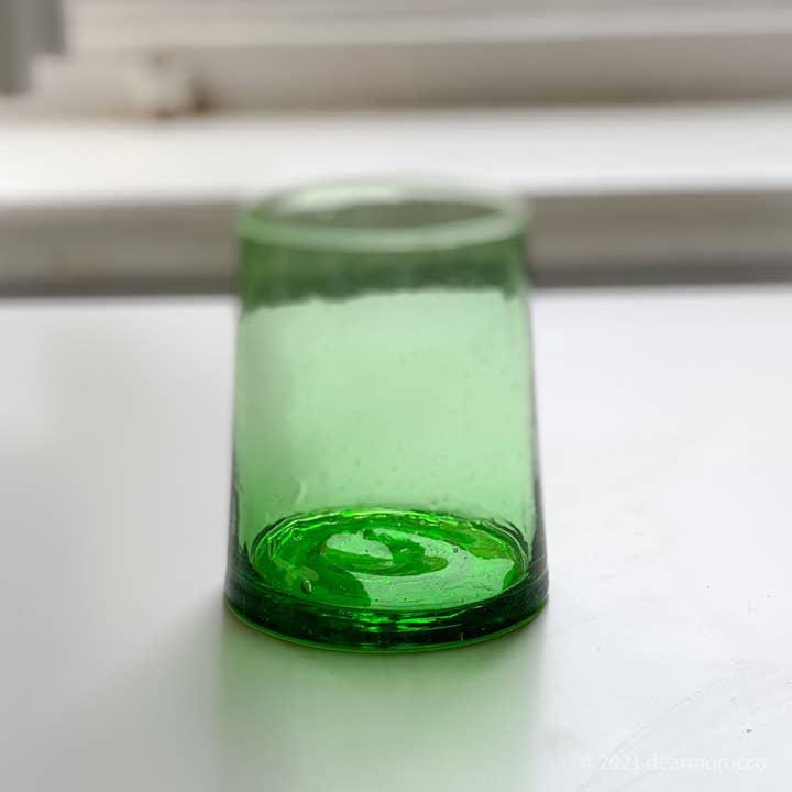 dear Morocco - Vente Verre/tasse - Verre à eau recyclé marocain/verre à thé BELDI CONE Green