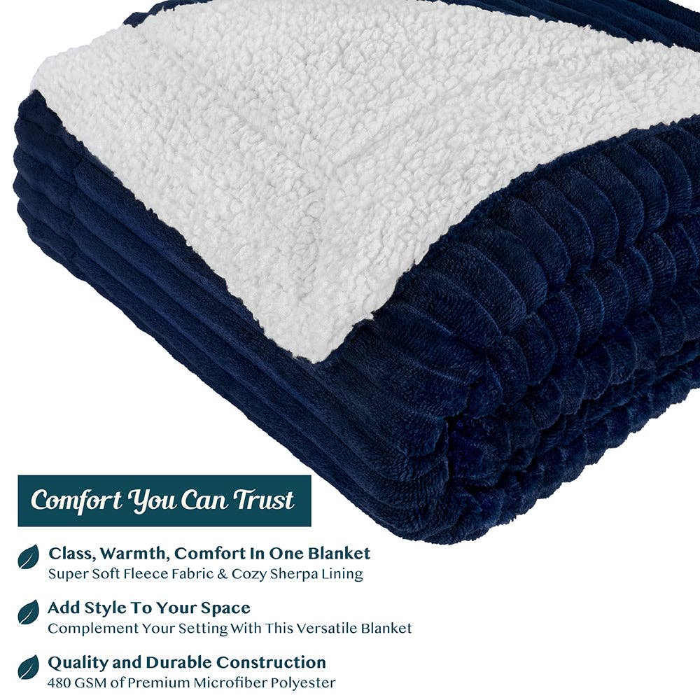 Pavilia - Vente Plaids - Plaid Sherpa côtelé45