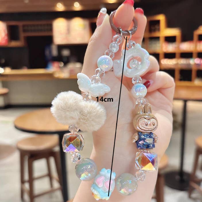 Little Trendy - Wholesale Keychain - Kids - Cute monster Beaded mobile phone chain bag pendant1
