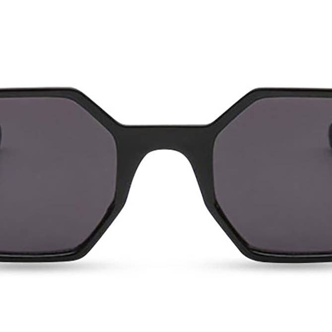 Hexy Round Sonnenbrille - Schwarz für den Großhandel von Retropeepers Ltd
