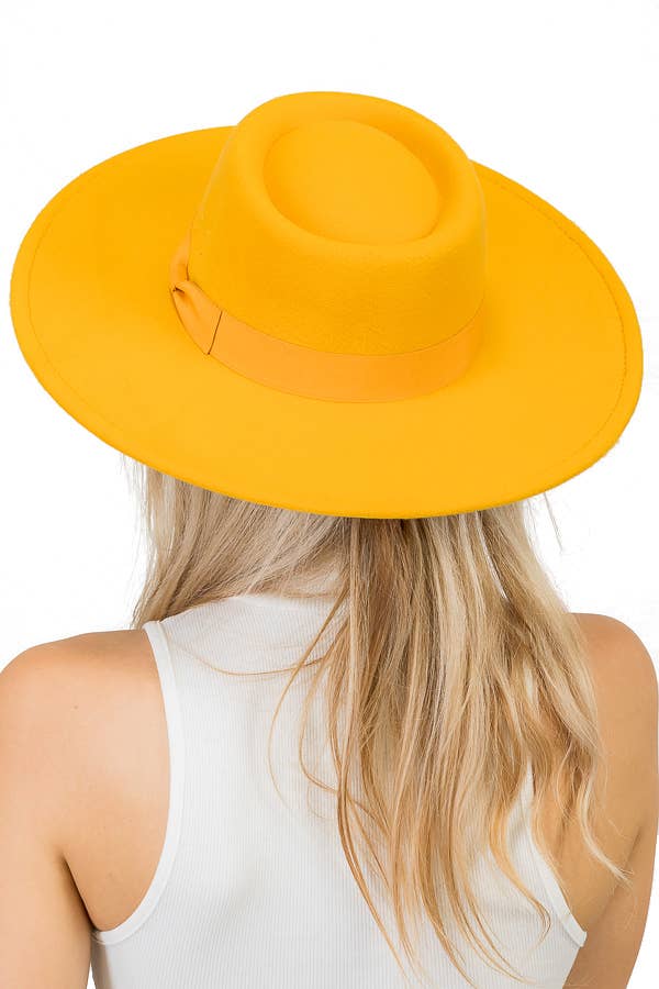 Cap Zone – wholesale Fedora - Dam – Wide Brim Bolero Faux Filt Pork Pie Crown Hat42