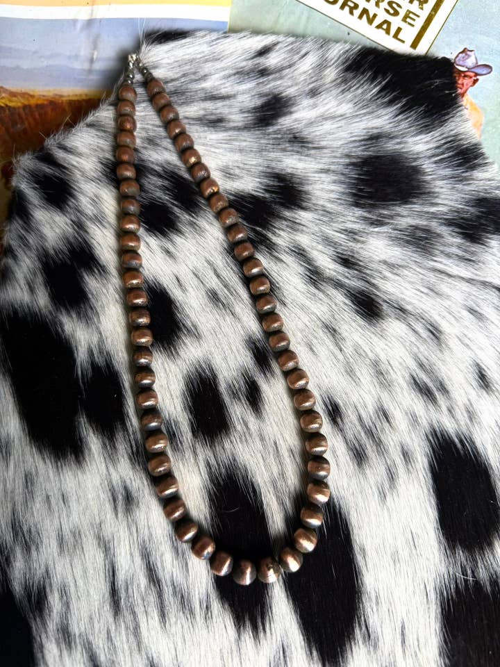 #150 8mm Copper Pearl Necklace for wholesale by Z Bars Jewelry