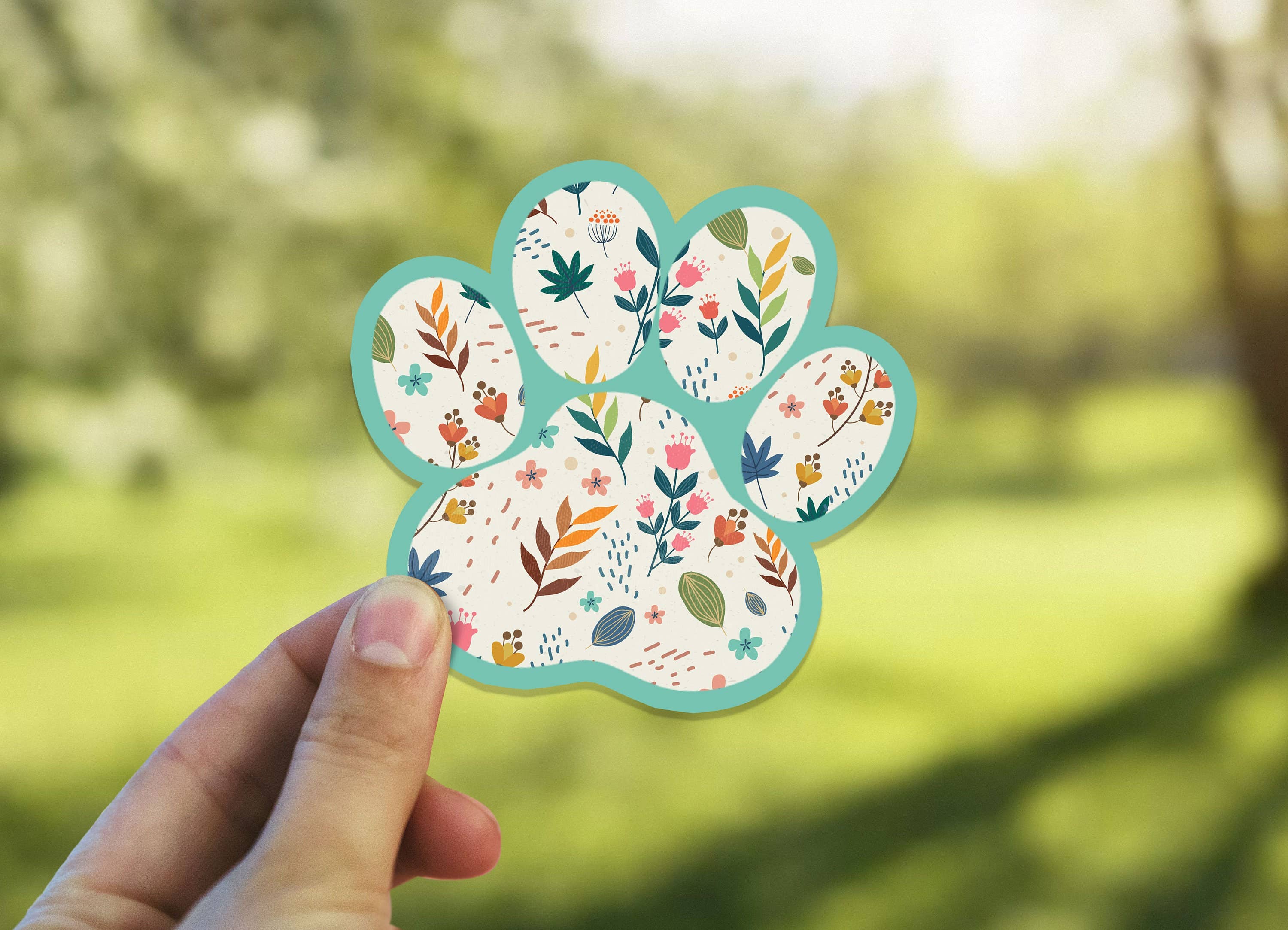 Heirloom Ink - Wholesale Sticker - Floral Dog Paw Sticker | Must Love Dogs Sticker1
