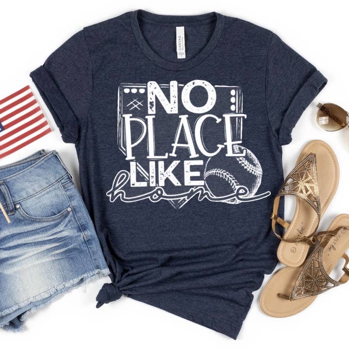 Baseball shirt, no place like home shirt, baseball tee for wholesale by Ruston Rose