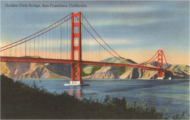 Found Image Press - Wholesale Postcard - Postcard SF-61 Golden Gate Bridge, San Francisco, California0
