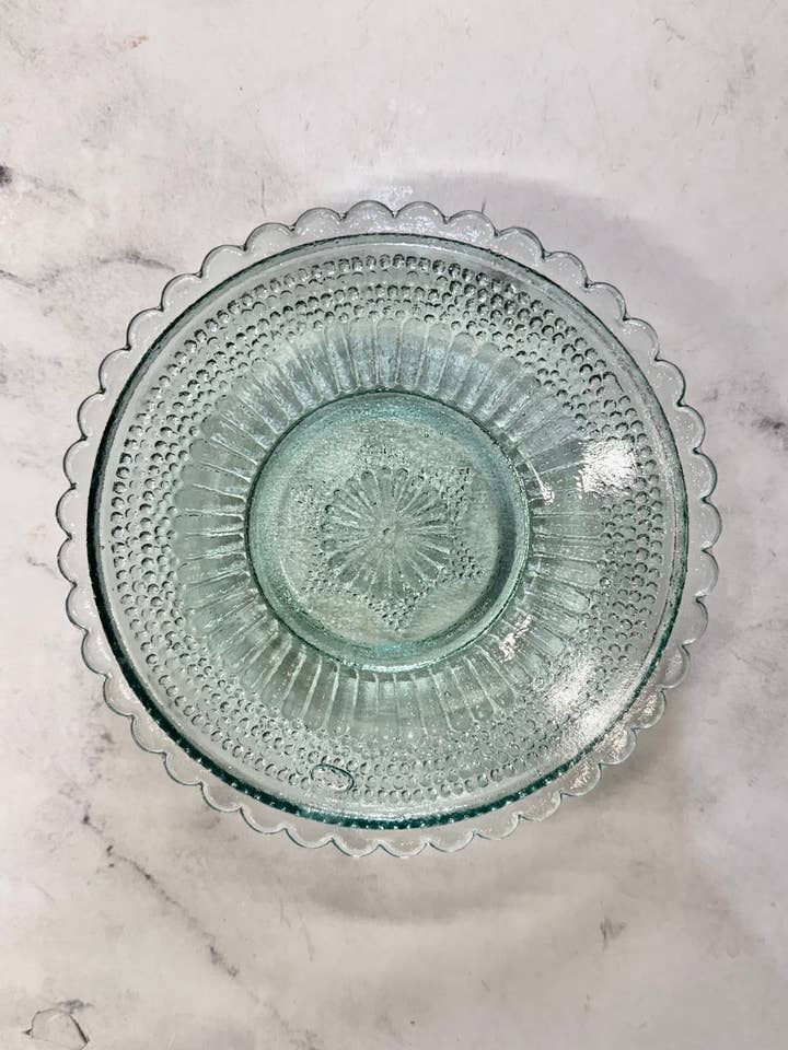 Prato de Vidro Prensado à Mão, Transparente por atacado de Villa Lua Home