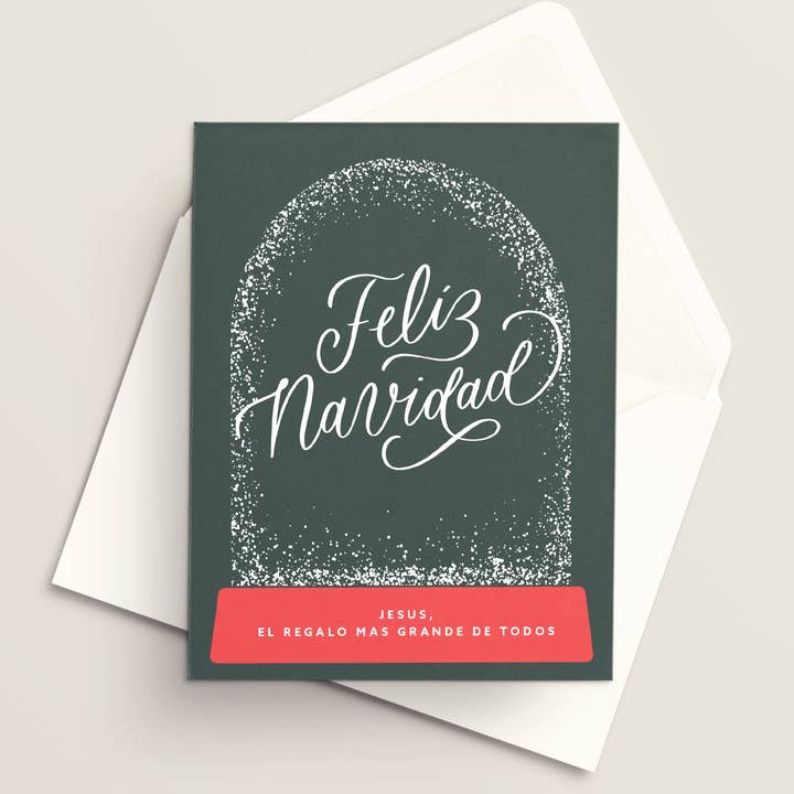 Vivi Furlong - Wholesale Christmas Card - Merry Christmas snow globe Christmas greeting card | Christian greeting card | Hand-made greeting card | Holiday greeting card | Christmas cards | Christmas 2025 | Faith-based 2
