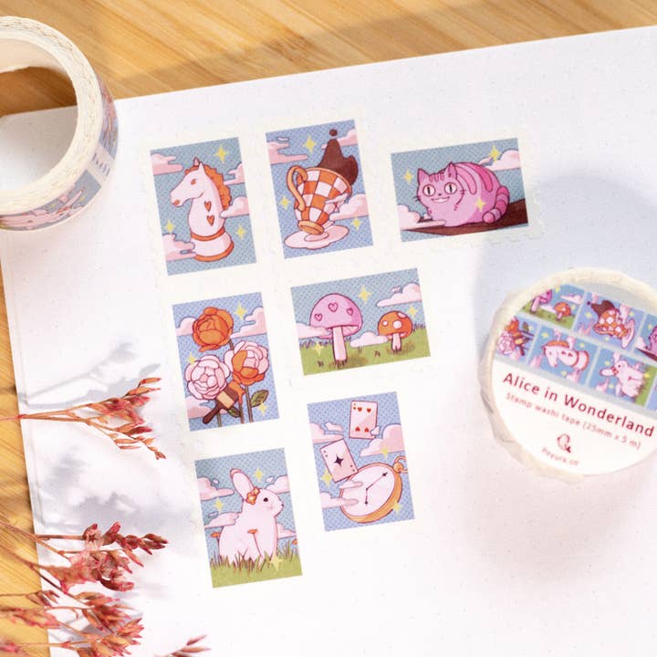 Alice in Wonderland Stamp Washi Tape for wholesale by Poyura