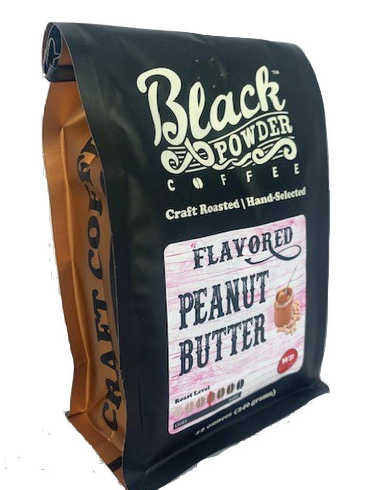 Peanut Butter Flavored Coffee for wholesale by Black Powder Coffee