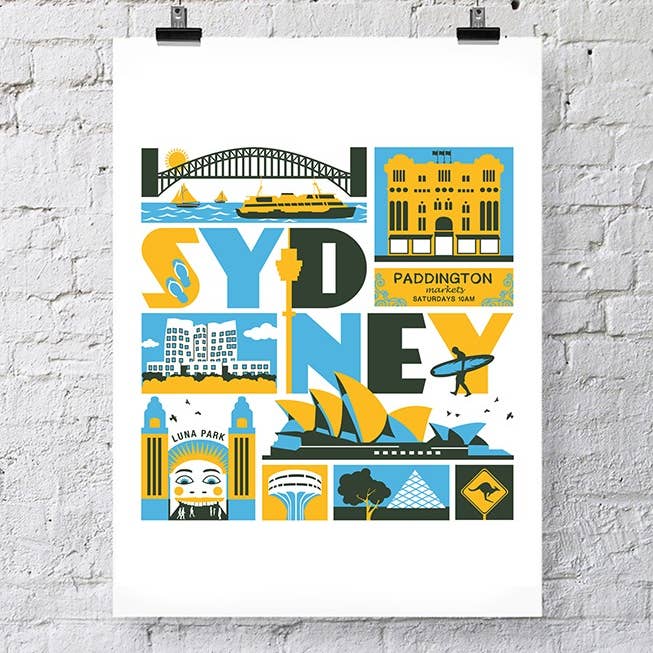 Stampa tipografica Sydney Australia per la vendita all'ingrosso da parte di Susan Taylor Design