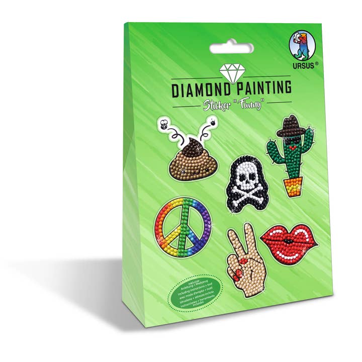 Diamond painting sticker “Funny” for wholesale by URSUS® / Buntpapierfabrik Ludwig Bähr GmbH & Co. KG