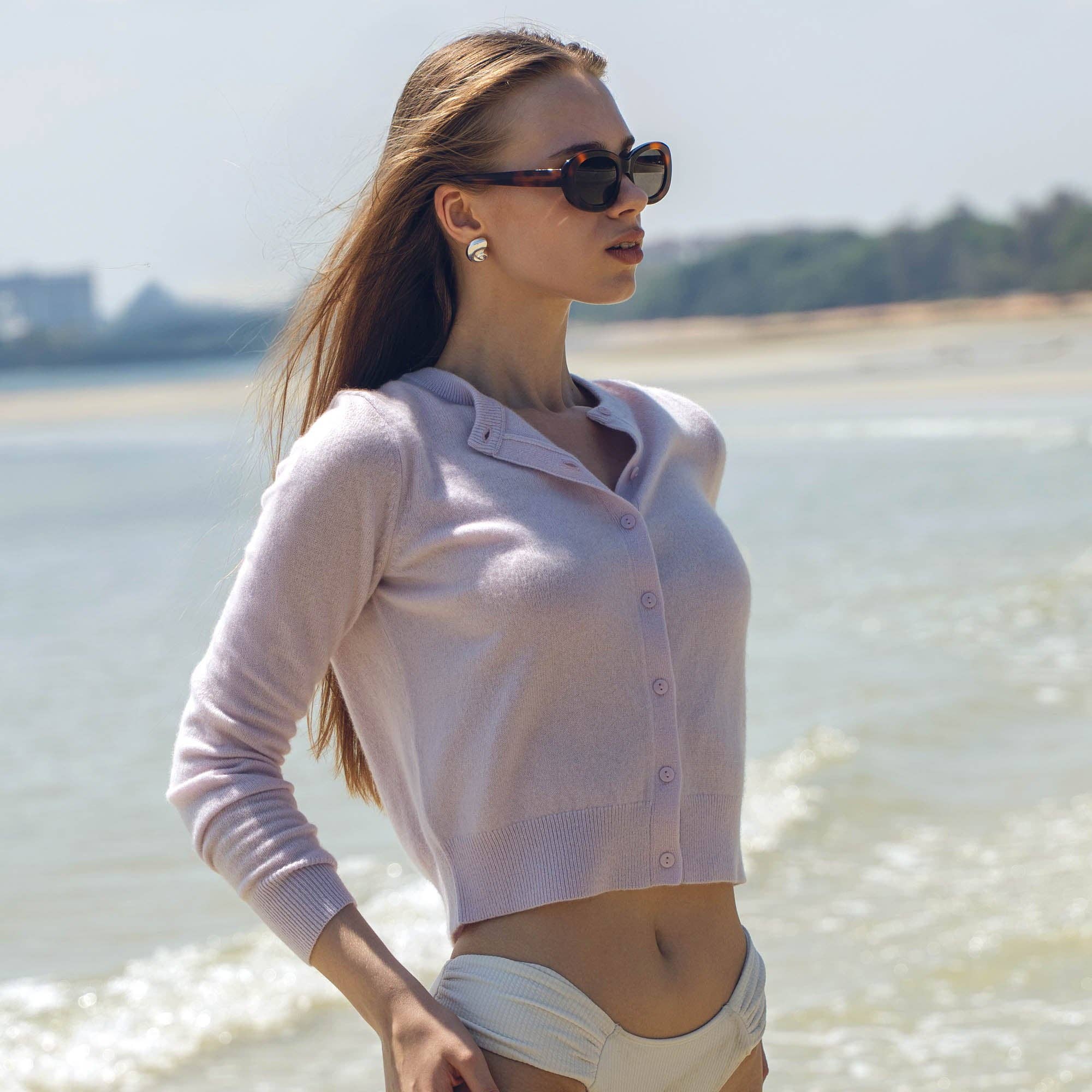 Italic - Wholesale Cardigan - Women's - Sadie Cashmere Crew Cardigan21