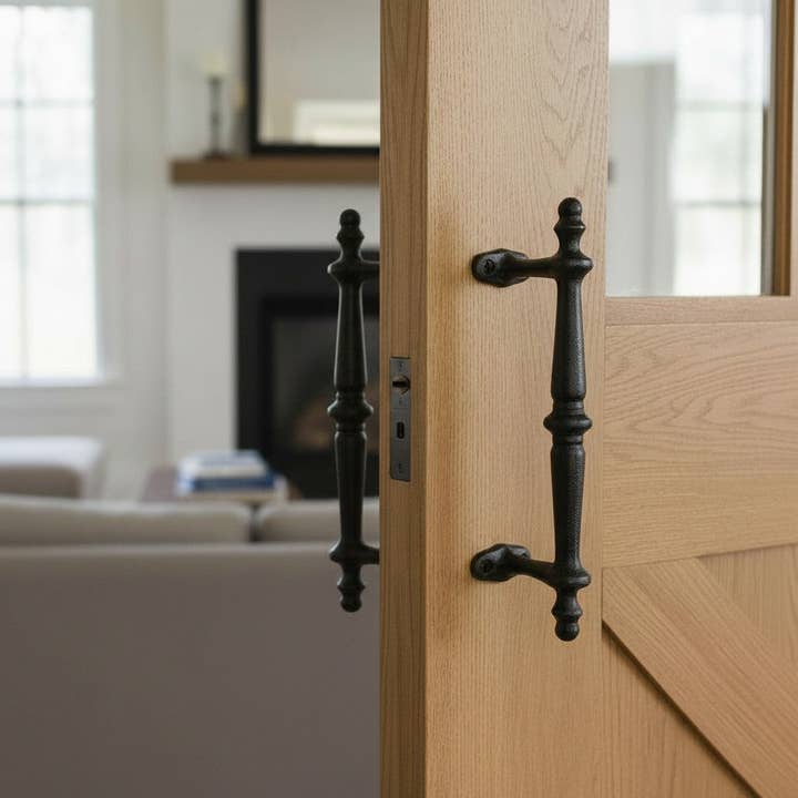 Traditionele Deurkruk Gietijzer Rustieke Trekbeslag voor wholesale door Iron & Blossom