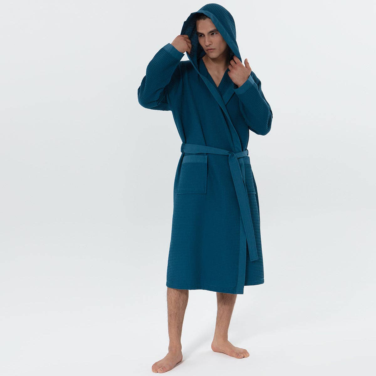 SEYANTE - Wholesale Robe - Men's - Men's Hooded Turkish Cotton Waffle Robe1