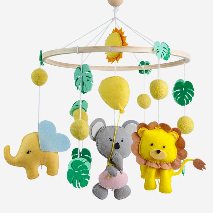 Safari-eventyr – Håndlavet vugge-/barnesengsmobil for engroshandel hos Ash and Vi