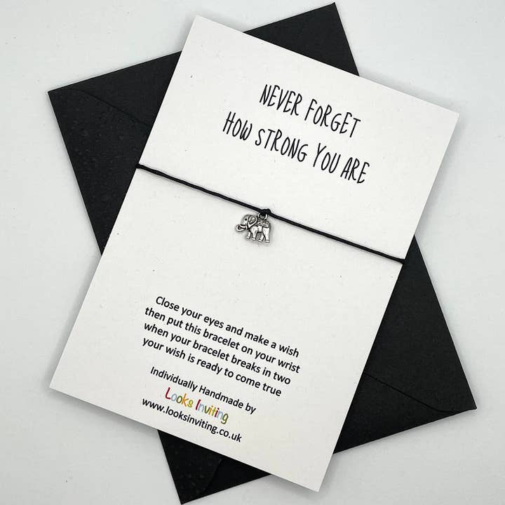 Bracelet Elephant Wish - N'oubliez jamais à quel point vous êtes fort pour la vente par Looks Inviting