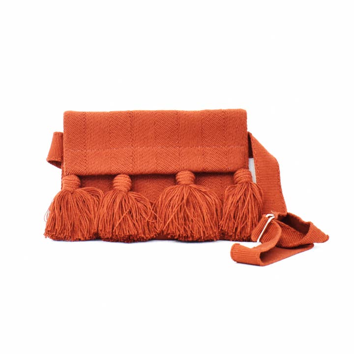 Fringe Clutch and Crossbody Bag- Coffee for wholesale by Caravan and Company
