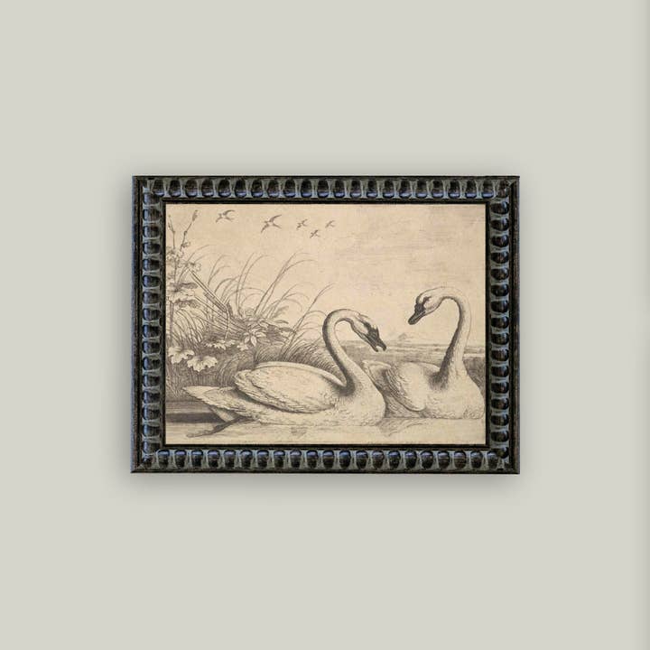 Petal Lane Home - Wholesale Art Print - Two Swans Framed Antique Art